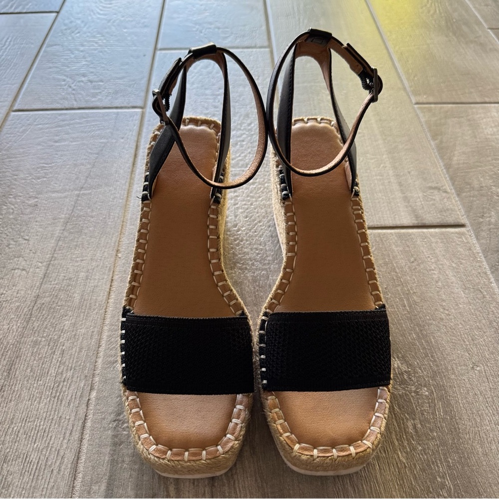 Crown Vintage Kannia Espadrille Wedge Black Sandal - Picture 2 of 11